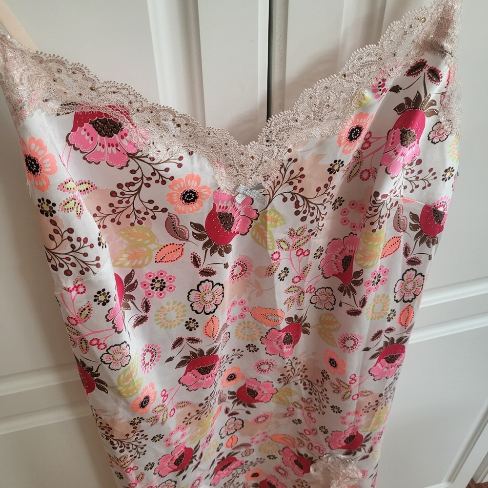 Victoria's Secret Floral Lace Slip Nightdress Size L - Picture 2 of 5